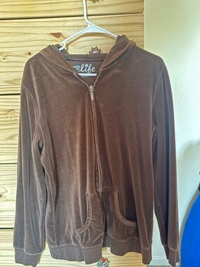 made for life Brown Velour Zip Jacket
